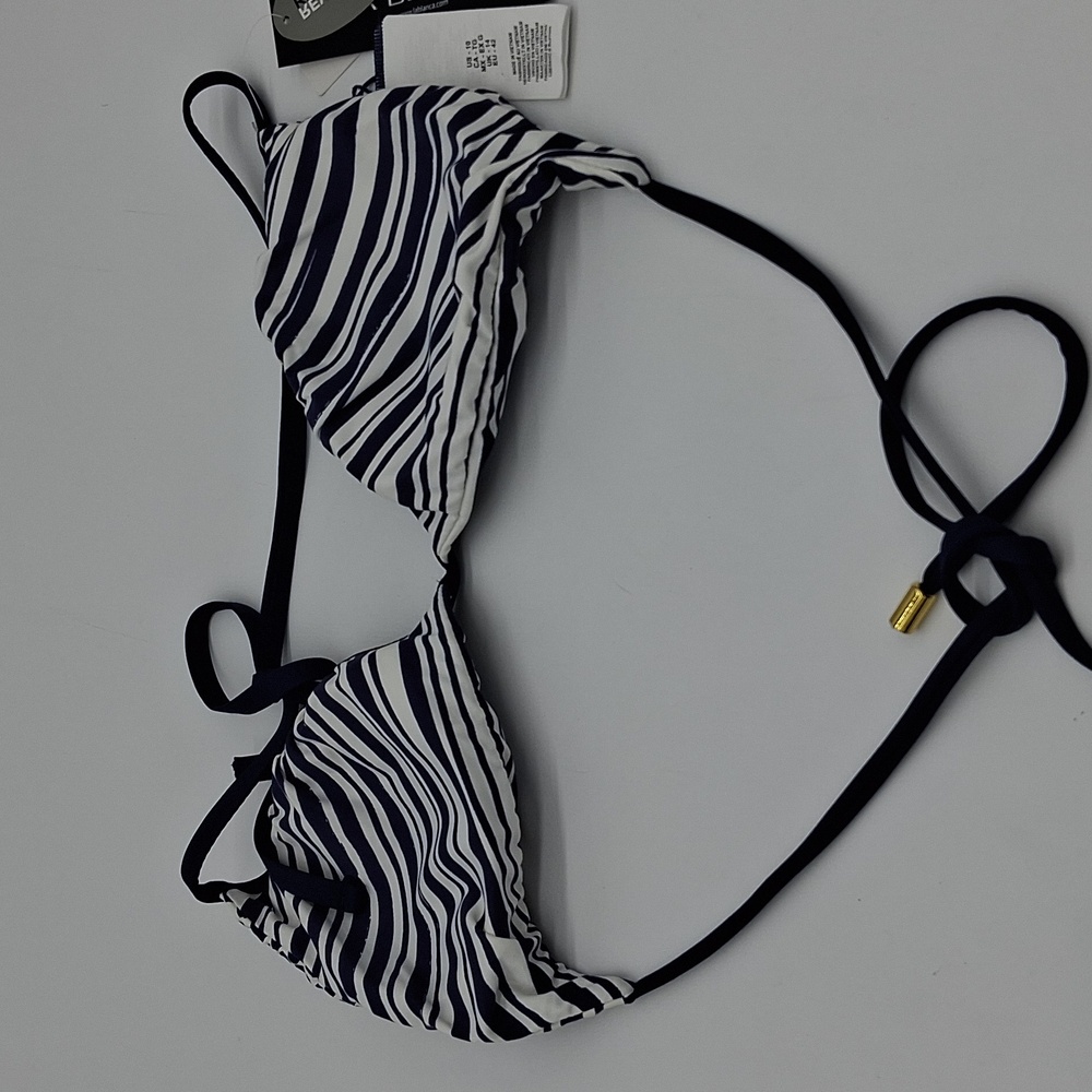 La Blanca Apulia Reversible Triangle Bikini Top Indigo Blue 10 - Picture 6 of 9